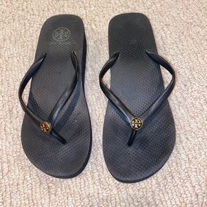 Tory Burch black wedges